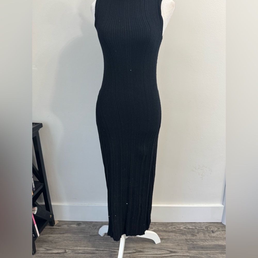 a new day Black Ribbed Maxi Dress